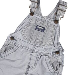 OshKosh B'gosh Overalls Kids 9M Gray Corduroy Trim Cargo Pockets Durable Classic